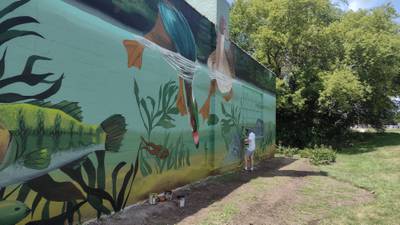 East Dundee's first public art is a mural tied to the Fox River